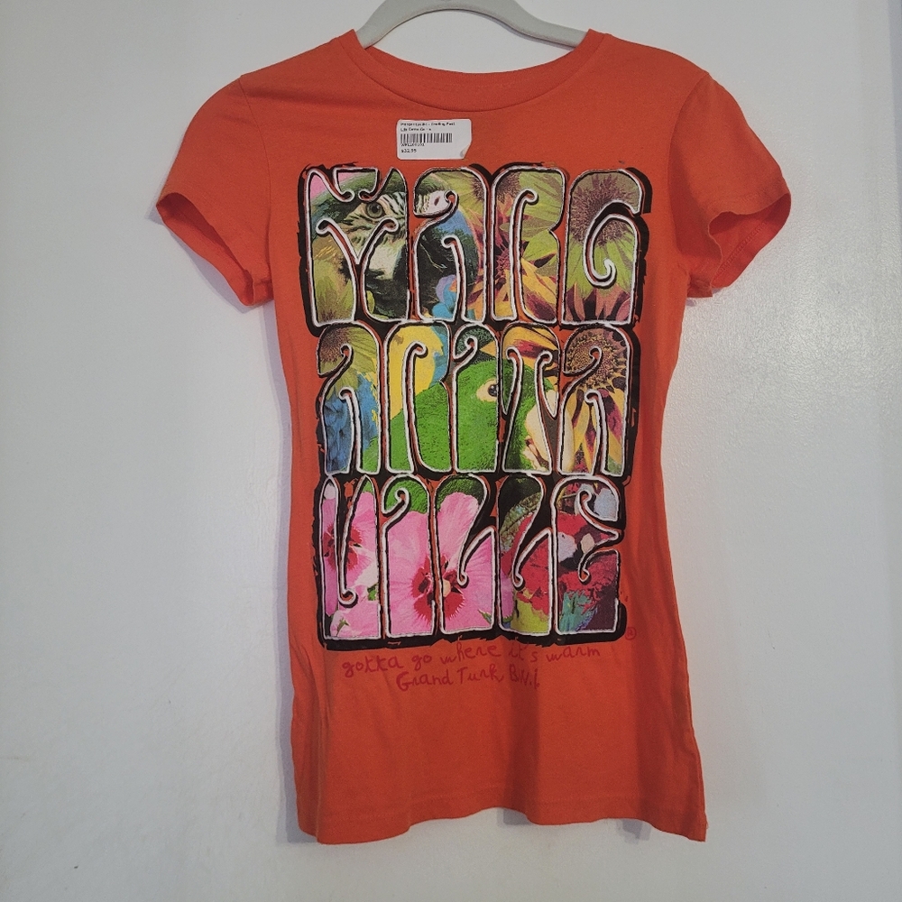 Women's Margaritaville Grand Turk Tshirt Orange Tropical Woman To Blame Vaca S